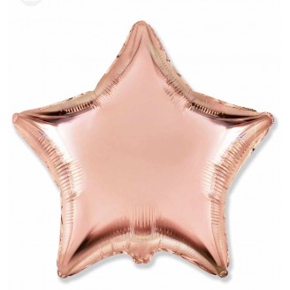 Žvaigždutė, folinis balionas, rožinio aukso (10vnt, 25cm)