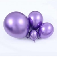Chrominiai dideli balionai, violetiniai (3vnt, 48cm)