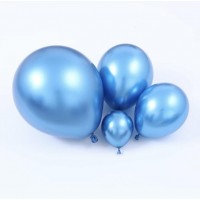 Chrominiai dideli balionai, mėlyni (3vnt, 48cm)