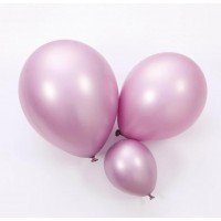 Chrominiai dideli balionai, rožiniai (3vnt, 48cm)