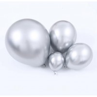 Chrominiai dideli balionai, sidabrinė (3vnt, 48cm)