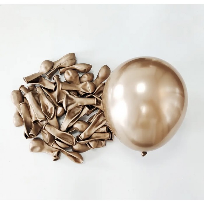 Chrominiai maži balionai, rudi (20vnt, 13cm)