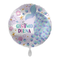 Folinis balionas "Su gimimo diena, undinėlė" (43cm)