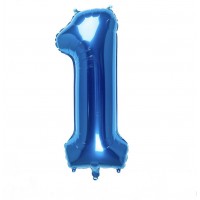Folinis balionas-skaičius 1, mėlynas (82cm)