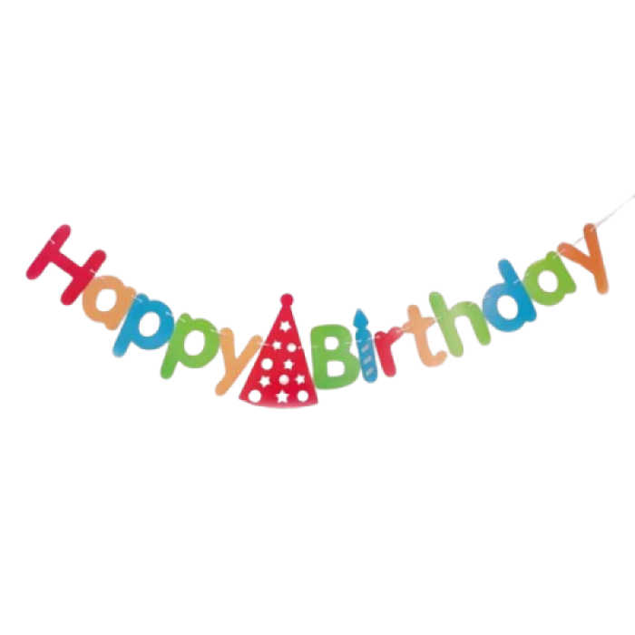 Spalvota happy birthday girlianda (14vnt) Spalvota happy birthday girlianda (14vnt)