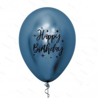 Chrominis balionas "Happy birthday", mėlynas (30cm) Chrominis balionas "Happy birthday", mėlynas (30cm)