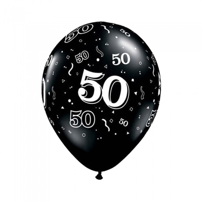Balionas su skaičiumi 50, juodas (30cm) Balionas su skaičiumi 50, juodas (30cm)