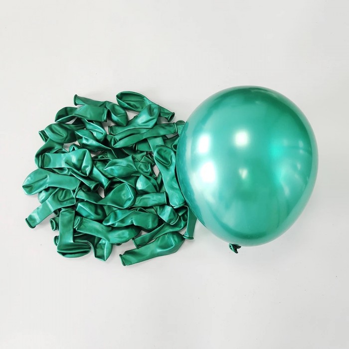 Chrominiai maži balionai, žali (20vnt, 13cm)
