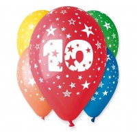 Balionų rinkinys su skaičiumi 10 (5vnt, 30cm) Balionų rinkinys su skaičiumi 10 (5vnt, 30cm)