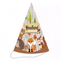 Gimtadienio kepurėlės "Miško gyvūnėliai Woodland" (8vnt)