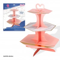 Padėklas-stovas keksiukams-užkandžiams, persikinis (30*35cm) Padėklas-stovas keksiukams-užkandžiams, persikinis (30*35cm)