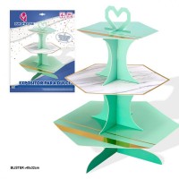 Padėklas-stovas keksiukams-užkandžiams, žalsvas (30*35cm) Padėklas-stovas keksiukams-užkandžiams, žalsvas (30*35cm)