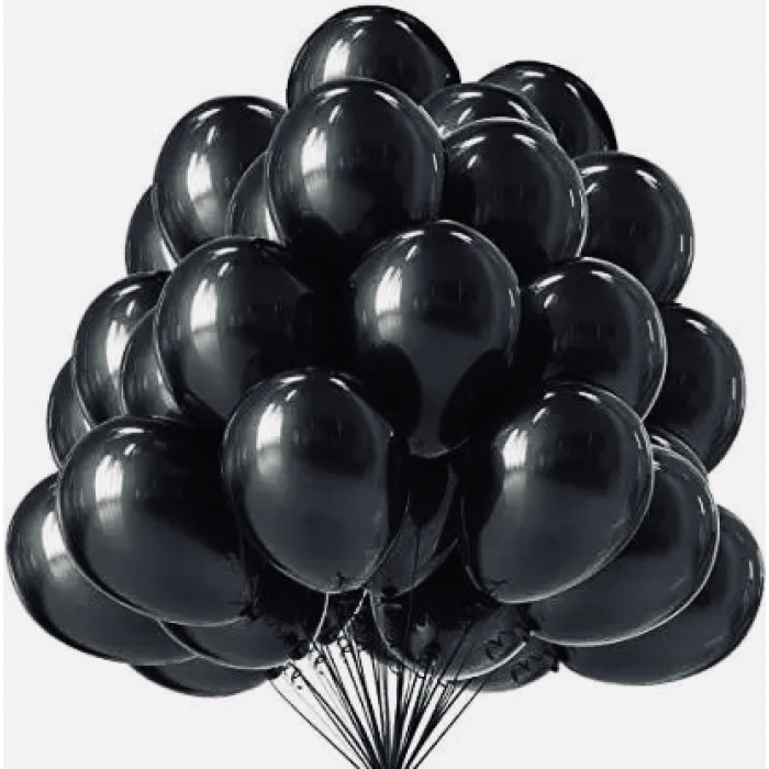 Juodų balionų pakuotė (100vnt, 30cm)