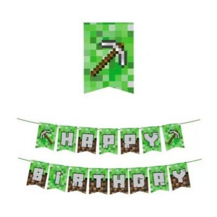Minecraft girlianda happy birthday