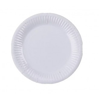 Vienspalvės lėkštutės, baltos (20vnt, 23cm)