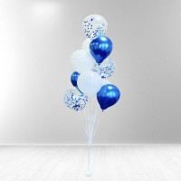 Helio balionų puokštė, mėlynų atspalvių  (10vnt)