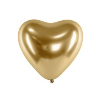 Chrominė auksinė širdelė (1vnt, 30cm)