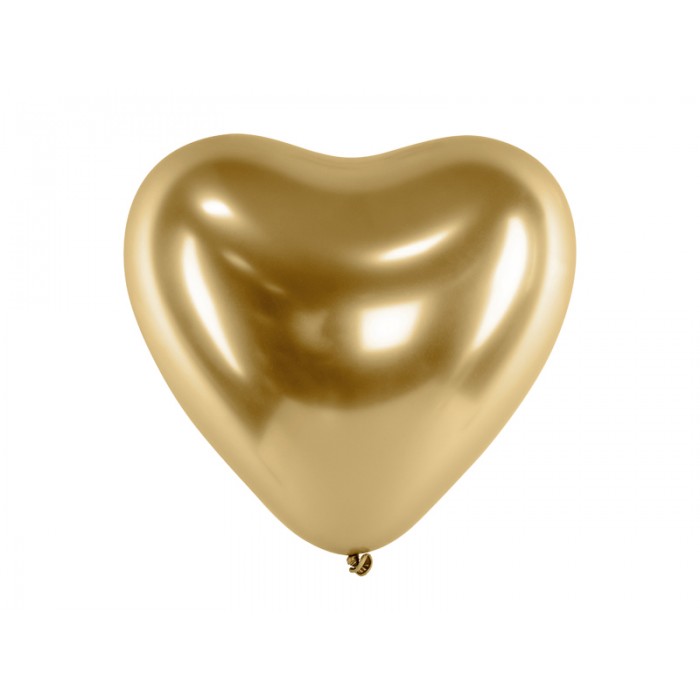 Chrominė auksinė širdelė (1vnt, 30cm) Chrominė auksinė širdelė (1vnt, 30cm)