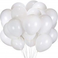 Baltų balionų pakuotė (100vnt, 30cm)