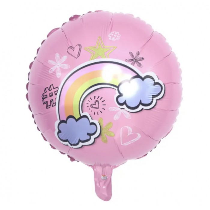 Folinis balionas rožinis “Vaivorykštė” (46cm)