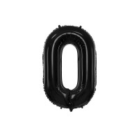 Folinis balionas-skaičius 0, juodas (86cm)