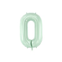Folinis balionas-skaičius 0, mėtinis (86cm) Folinis balionas-skaičius 0, mėtinis (86cm)