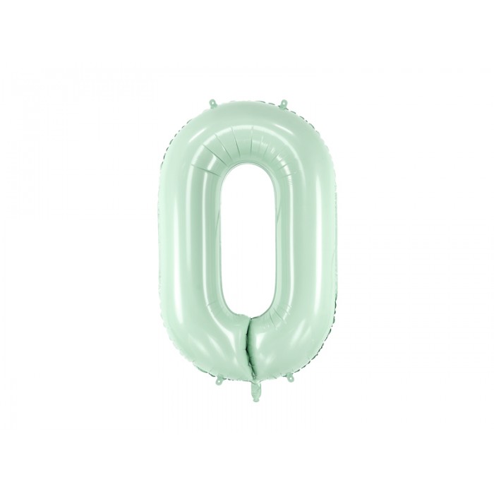 Folinis balionas-skaičius 0, mėtinis (86cm) Folinis balionas-skaičius 0, mėtinis (86cm)