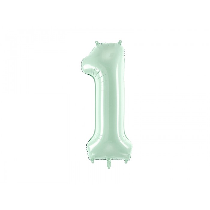 Folinis balionas-skaičius 1, mėtinis (86cm) Folinis balionas-skaičius 1, mėtinis (86cm)