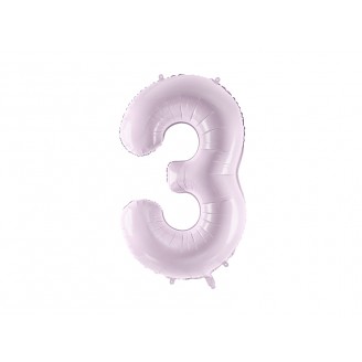 Folinis balionas-skaičius 3, šviesiai violetinis (86cm)