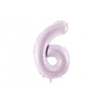 Folinis balionas-skaičius 6, šviesiai violetinis (86cm)