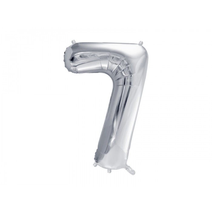 Folinis balionas-skaičius 7, sidabrinis (86cm) Folinis balionas-skaičius 7, sidabrinis (86cm)