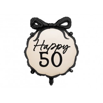Folinis balionas "Happy 50" su kaspindėliu (47,50*45cm)
