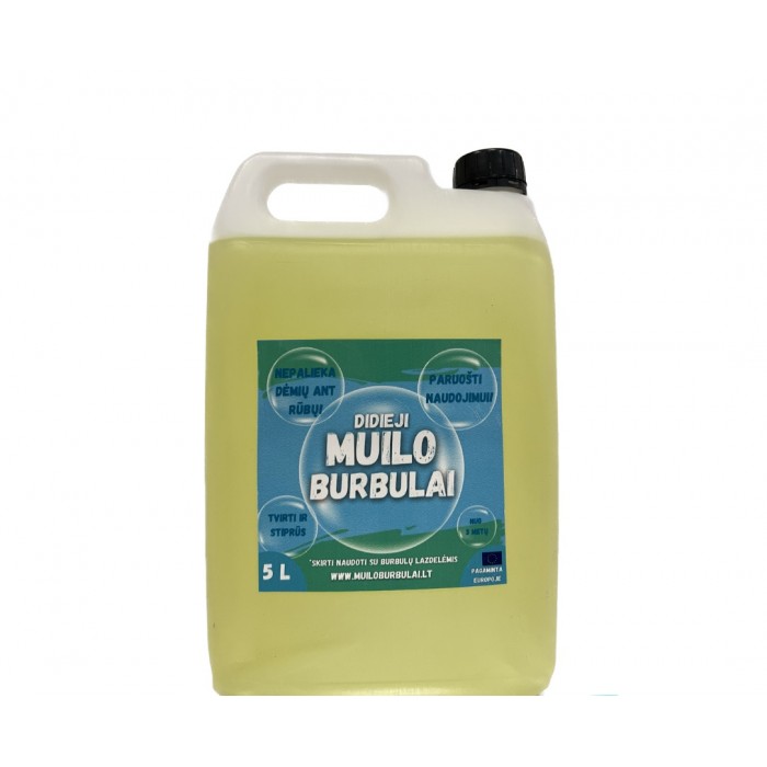 Muilo burbulų skystis 5 litrai Muilo burbulų skystis 5 litrai