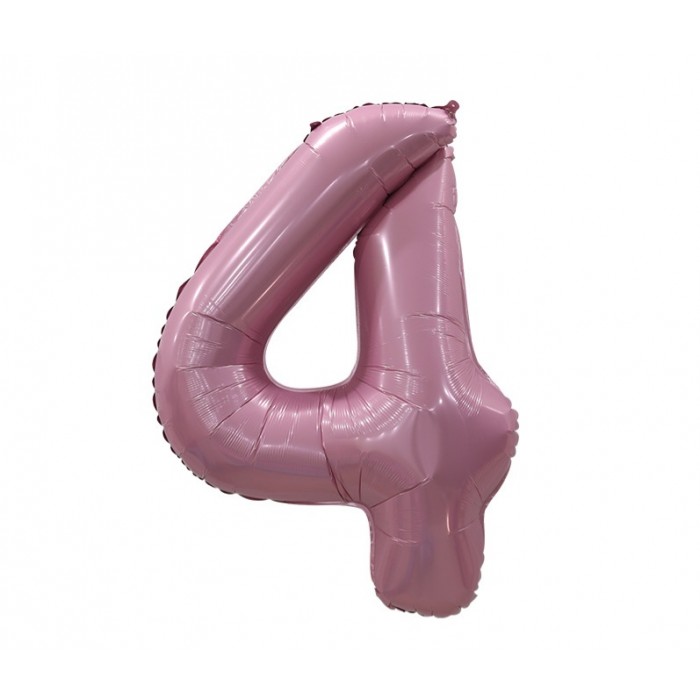 Folinis balionas-skaičius 4, šviesiai rožinis (104cm) Folinis balionas-skaičius 4, šviesiai rožinis (104cm)