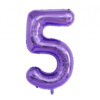 Folinis balionas-skaičius 5, violetinis (101cm)