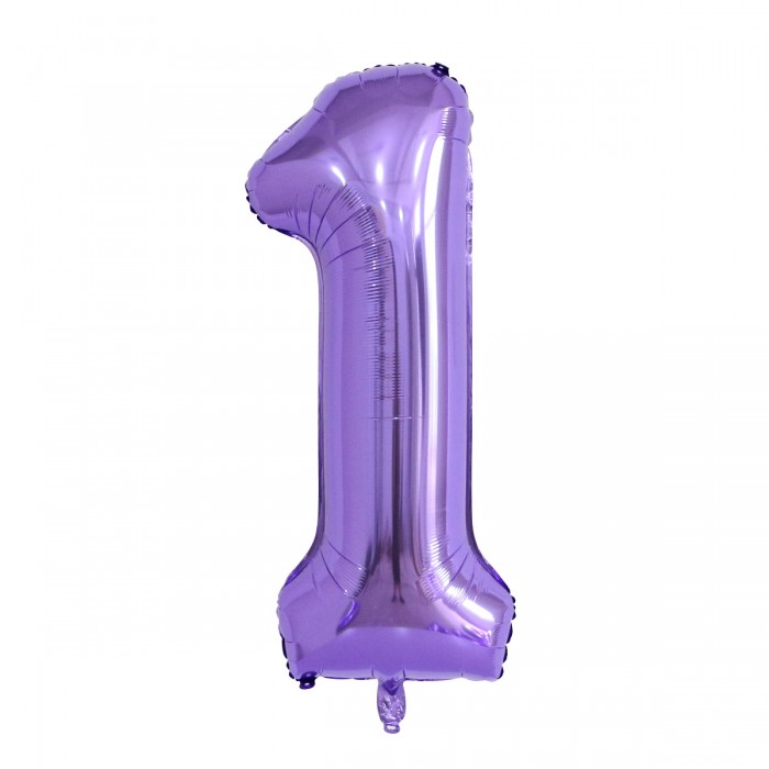 Folinis balionas-skaičius 1, violetinis (101cm) Folinis balionas-skaičius 1, violetinis (101cm)