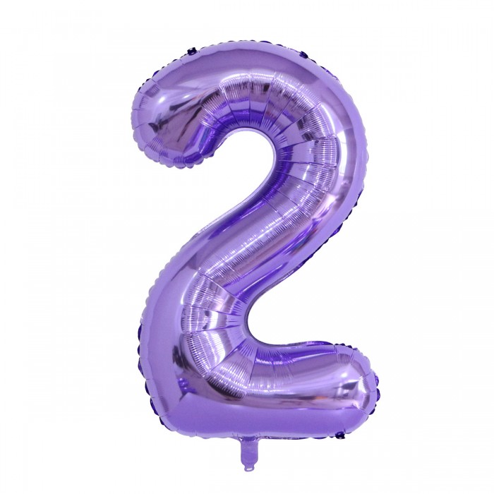 Folinis balionas-skaičius 2, violetinis (101cm) Folinis balionas-skaičius 2, violetinis (101cm)