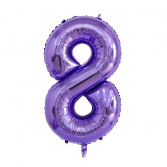 Folinis balionas-skaičius 8, violetinis (101cm)