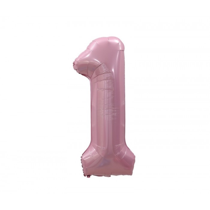Folinis balionas-skaičius 1, šviesiai rožinis (104cm) Folinis balionas-skaičius 1, šviesiai rožinis (104cm)