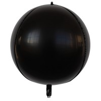 Apvalus folinis balionas, juodas (48cm) Apvalus folinis balionas, juodas (48cm)
