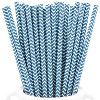 Šiaudeliai mėlyni zigzag (16vnt)