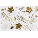 Baltos spalvos servetėlės su auksinėmis žvaigždutėmis (20vnt, 33*33cm)