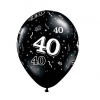 Balionas su skaičiumi 40, juodas (30cm) Balionas su skaičiumi 40, juodas (30cm)