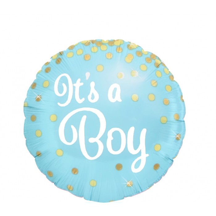 Folinis apvalus balionas "It's a boy" (46cm) Folinis apvalus balionas "It's a boy" (46cm)