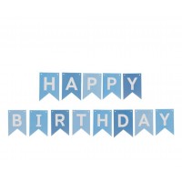 Gimtadienio girlianda mėlyna "HAPPY BIRTHDAY " 