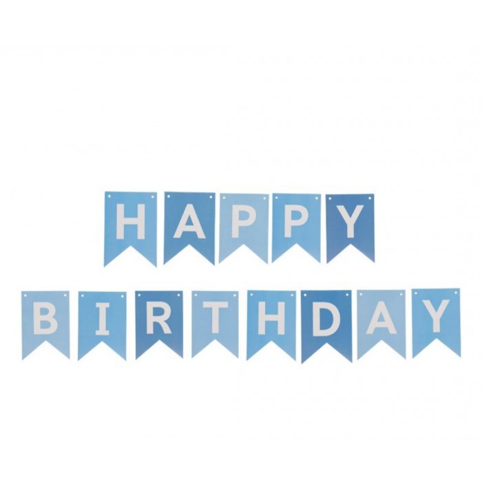 Gimtadienio girlianda mėlyna "HAPPY BIRTHDAY " Gimtadienio girlianda mėlyna "HAPPY BIRTHDAY "