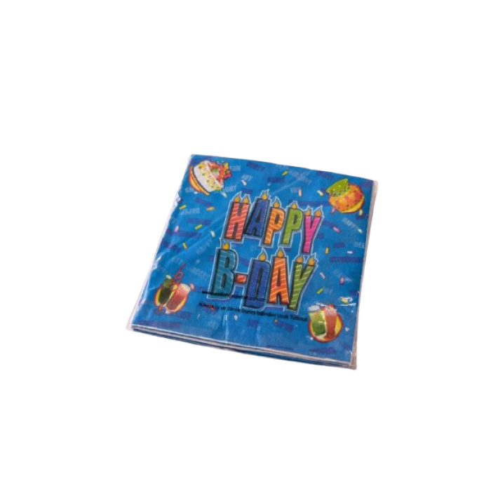 Servetėlės "Happy birthday" mėlynos ( 20vnt) Servetėlės "Happy birthday" mėlynos ( 20vnt)