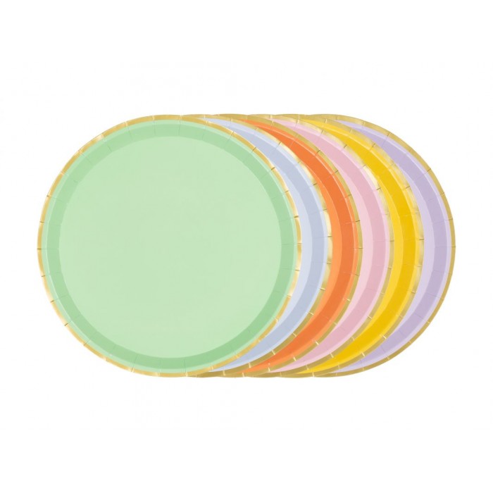Lėkštutės "Pastelinės spalvos" (6vnt, 21cm) Lėkštutės "Pastelinės spalvos" (6vnt, 21cm)