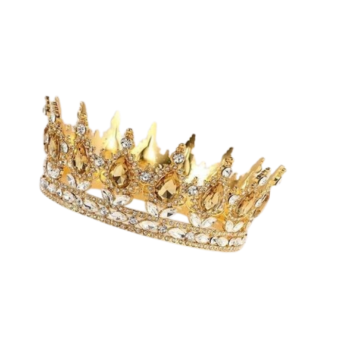 Torto dekoracija, karūna "Auksiniai kristalai" (1vnt) Torto dekoracija, karūna "Auksiniai kristalai" (1vnt)