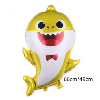 Baby shark folinis balionas geltonas ryklys (66*49cm)